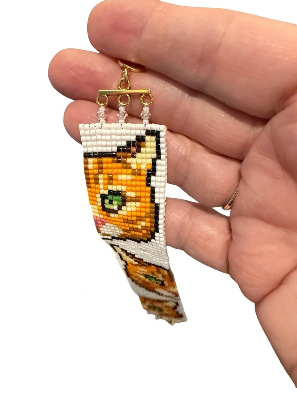 Orange Tabby Cat Loom Bracelet